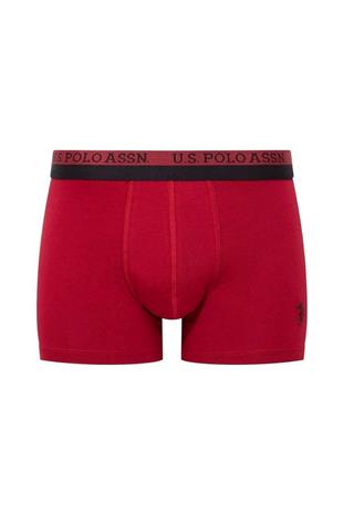 U.S. Polo Assn. 80522 Erkek Baskılı-Bordo-Siyah Modal 3 Lü Boxer