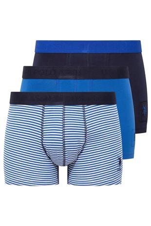 U.S. Polo Assn. 80504 Erkek Baskılı-Lacivert-Yeşil Pamuklu 3 Lü Boxer