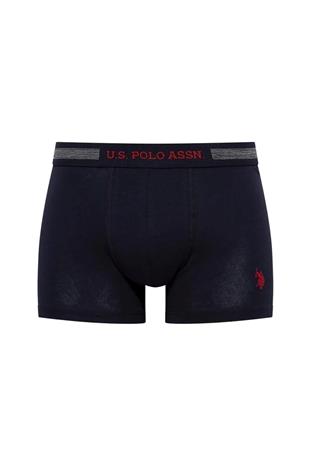 U.S. Polo Assn. 90004 Erkek Lacivert-Grimelanj-Beyaz Battal Beden 3 Lü Boxer