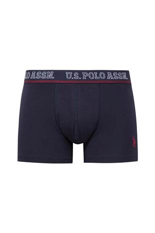U.S. Polo Assn. 80516 Erkek Baskılı-Bordo-Lacivert Pamuklu 3 Lü Boxer
