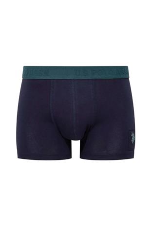 U.S. Polo Assn. 80504 Erkek Baskılı-Lacivert-Yeşil Pamuklu 3 Lü Boxer