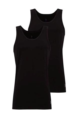 U.S. Polo Assn. 90000 Erkek Siyah Pamuklu Battal Beden 2 Li Atlet