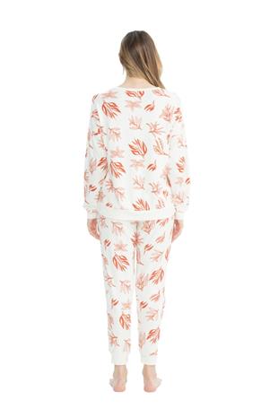 U.S. Polo Assn. 17105 Kadın Kiremit Uzun Kollu Pijama Takım