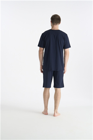 U.S. Polo Assn. 19012 Erkek Lacıvert Kısa Kollu Yuvarlak Yaka Şort Takımı
