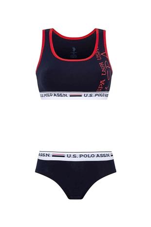 U.S. Polo Assn. 66255 Kadın Lacivert Büstiyer Şort Takım