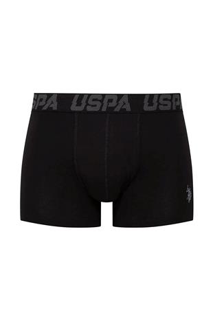 U.S. Polo Assn. 80496 Erkek Siyah-Antrasit-Baskılı Pamuklu 3 Lü Boxer
