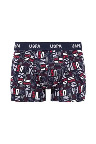 U.S. Polo Assn. 80509 Erkek Baskılı-Bordo-Grimelanj Pamuklu 3 Lü Boxer