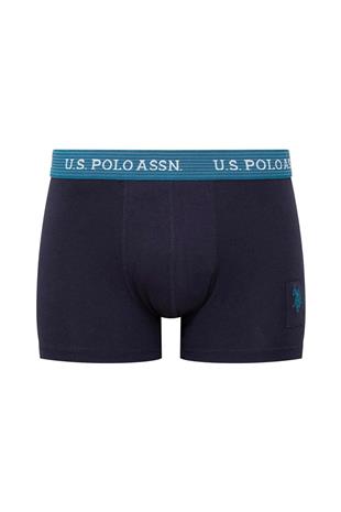 U.S. Polo Assn. 80515 Erkek Baskılı-Lacivert-İndigo Modal 3 Lü Boxer