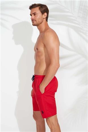 U.S. Polo Assn. 21002 Kırmızı Uzun Erkek Deniz Şortu