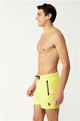 U.S. Polo Assn. 23007 Sarı Fermuar Cepli Orta Boy Erkek Deniz Şortu