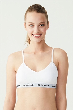 U.S. Polo Assn. 66116 Kadın Beyaz Cuplı Büstiyer