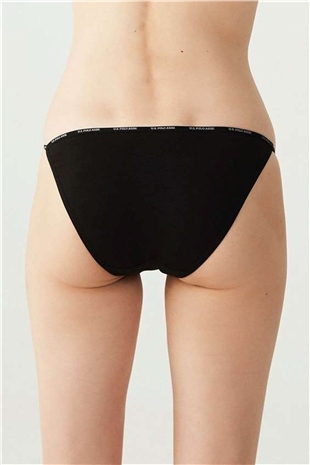 U.S. Polo Assn. 67000 Kadın Siyah-Ten-Beyaz-Ten-Beyaz 5li Tanga Slip