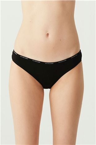 U.S. Polo Assn. 67001 Kadın Siyah-Ten-Beyaz-Somon-Kırmızı 5li Düşük Bel Slip