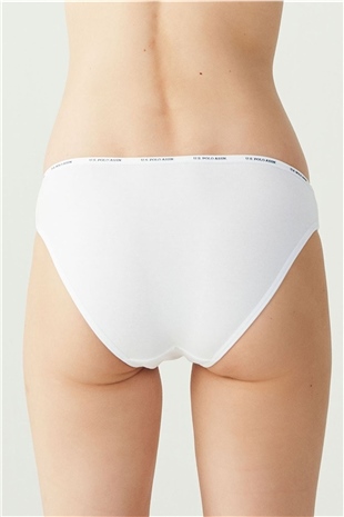 U.S. Polo Assn. 67001 Kadın Siyah-Ten-Beyaz-Ten-Beyaz 5li Düşük Bel Slip