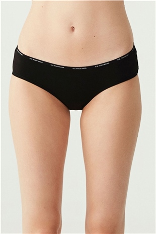 U.S. Polo Assn. 67002 Kadın Siyah-Ten-Beyaz-Ten-Beyaz 5li Yüksek Bel Slip