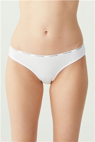 U.S. Polo Assn. 67002 Kadın Siyah-Ten-Beyaz-Somon-Kırmızı 5li Yüksek Bel Slip