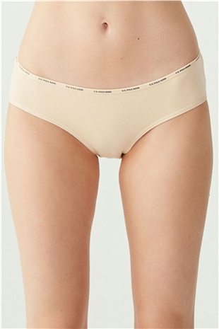 U.S. Polo Assn. 67002 Kadın Siyah-Ten-Beyaz-Ten-Beyaz 5li Yüksek Bel Slip