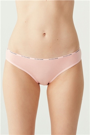 U.S. Polo Assn. 67002 Kadın Siyah-Ten-Beyaz-Somon-Kırmızı 5li Yüksek Bel Slip