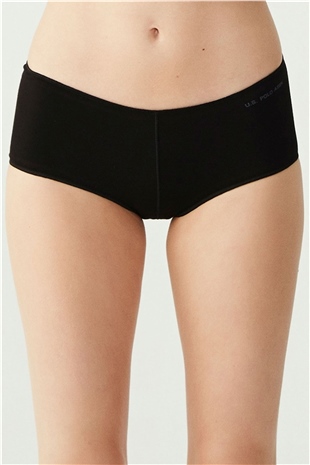 U.S. Polo Assn. 67004 Kadın Siyah-Ten-Beyaz-Ten-Beyaz 5li Kıl Lastikli Şort Boxer