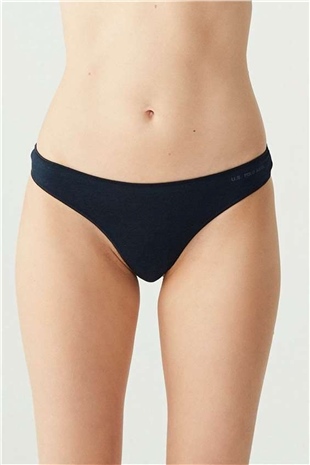 U.S. Polo Assn. 67005 Kadın Siyah-Ten-Beyaz-Fuşya-Lacivert 5li Kıl Lastikli String