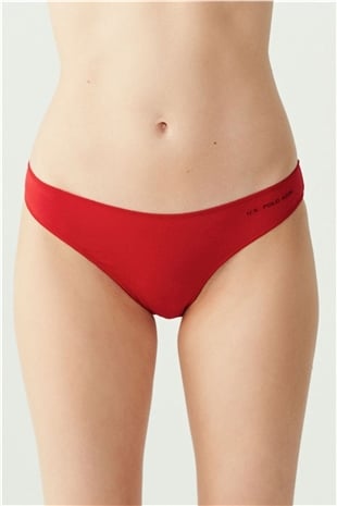 U.S. Polo Assn. 67006 Kadın Siyah-Ten-Beyaz-Somon-Kırmızı 5li Kıl Lastikli Slip