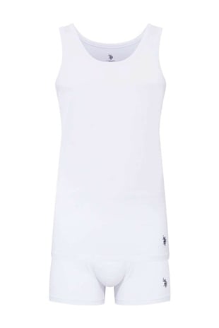 U.S. Polo Assn. 80088 Erkek Beyaz Atlet Şort Set