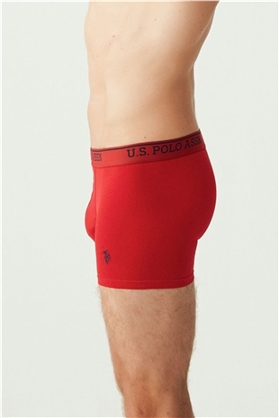 U.S. Polo Assn. 80097 Erkek Kırmızı-Lacivert-Beyaz 3lü Boxer