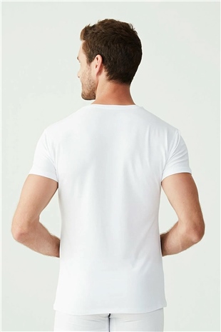 U.S. Polo Assn. 80194 Erkek Beyaz 2li Kısa Kol V Yaka Atlet