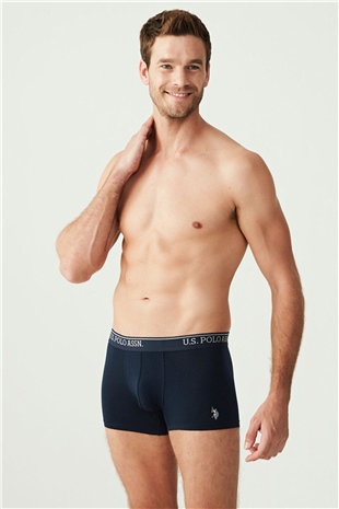 U.S. Polo Assn. 80263 Erkek Lacivert-Gri-İndigo 3lü Boxer