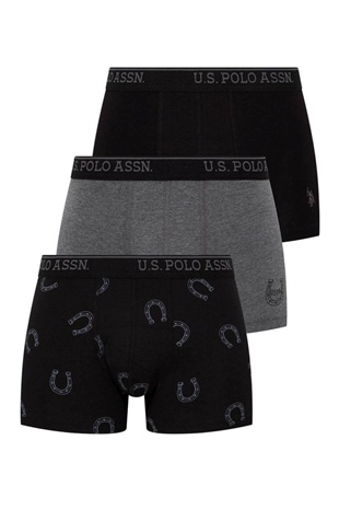 U.S. Polo Assn. 80304 Erkek Siyah-Antrasit-Siyah 3lü Boxer