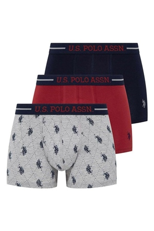 U.S. Polo Assn. 80328 Erkek Bordo-Lacivert-Gri 3lü Boxer