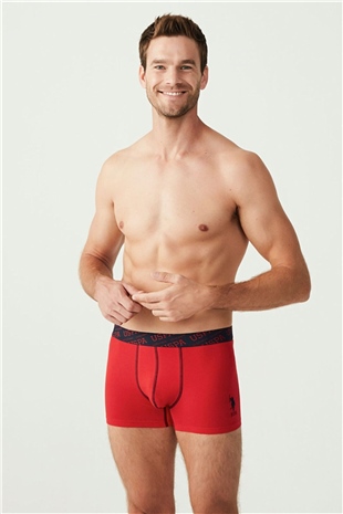 U.S. Polo Assn. 80336 Erkek Lacivert-Kırmızı-Gri 3lü Boxer