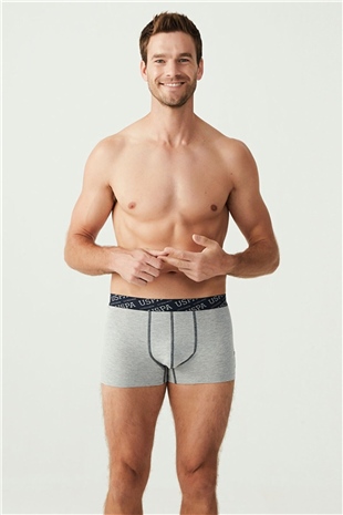 U.S. Polo Assn. 80336 Erkek Lacivert-Kırmızı-Gri 3lü Boxer