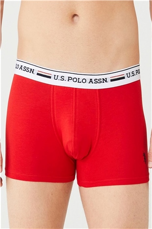 U.S. Polo Assn. 80431 Erkek Gri-Kırmızı-Lacivert 3lü Boxer