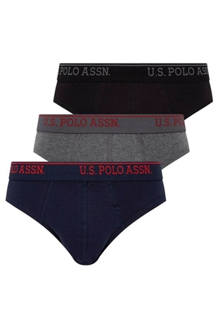 U.S. Polo Assn. 80436 Erkek Siyah-Antrasit-Lacivert 3lü Slip