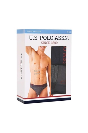 U.S. Polo Assn. 80436 Erkek Siyah-Antrasit-Lacivert 3lü Slip