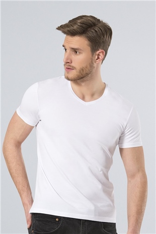 Wtshirt Las Vegas Erkek V Yaka Basic T-Shirt