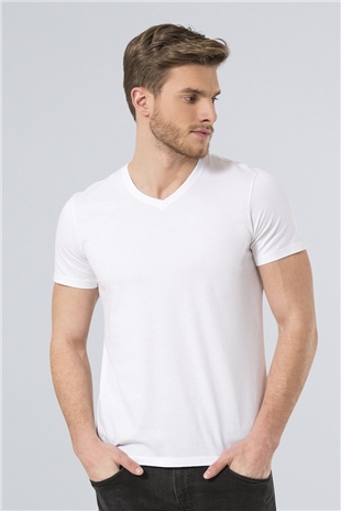 Wtshirt Newyork Erkek V Yaka Basic T-Shirt