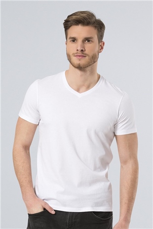 Wtshirt Newyork Erkek V Yaka Basic T-Shirt