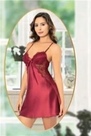 Xses 1001 Kadın Bordo Çeyizlik Saten 6Lı Takım