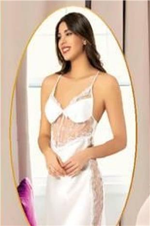 Xses 1005 Kadın Ekru Çeyizlik Dantelli Saten 6 Lı Takım