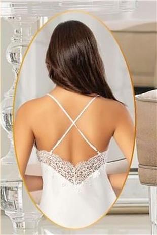 Xses 2104 Kadın Ekru Saten Sabahlıklı Gecelik Takım