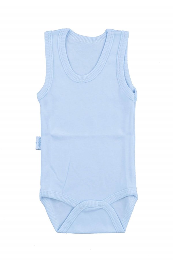 Bebek Mavi Body Pamuklu Askılı Çıtçıtlı Badi SB155Erkek Bebek BodySebi