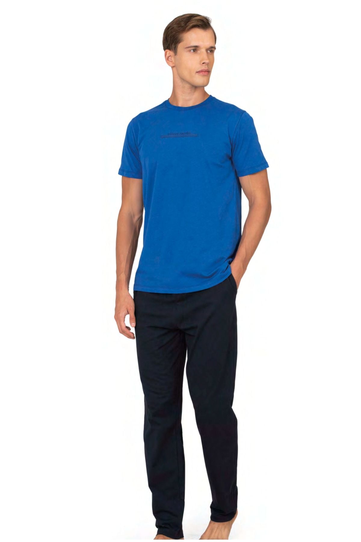 	Pierre Cardin 6135 Erkek Saks Kısa Kollu Yuvarlak Yaka Pijama Takımı