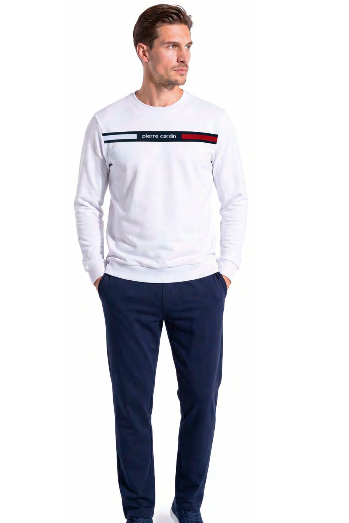 	Pierre Cardin 6160 Erkek Beyaz Uzun Kollu Bisiklet Yaka Eşofman Takımı