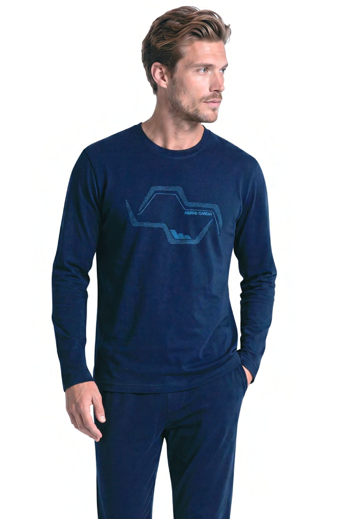 	Pierre Cardin 6151 Erkek Lacıvert Uzun Kollu Bisiklet Yaka Pijama Takımı