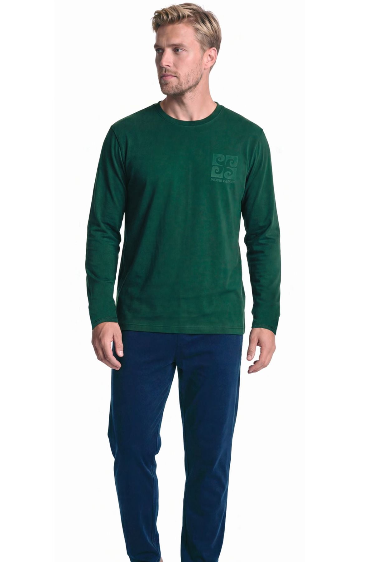 	Pierre Cardin 6156 Erkek Yesıl Uzun Kollu Bisiklet Yaka Pijama Takımı