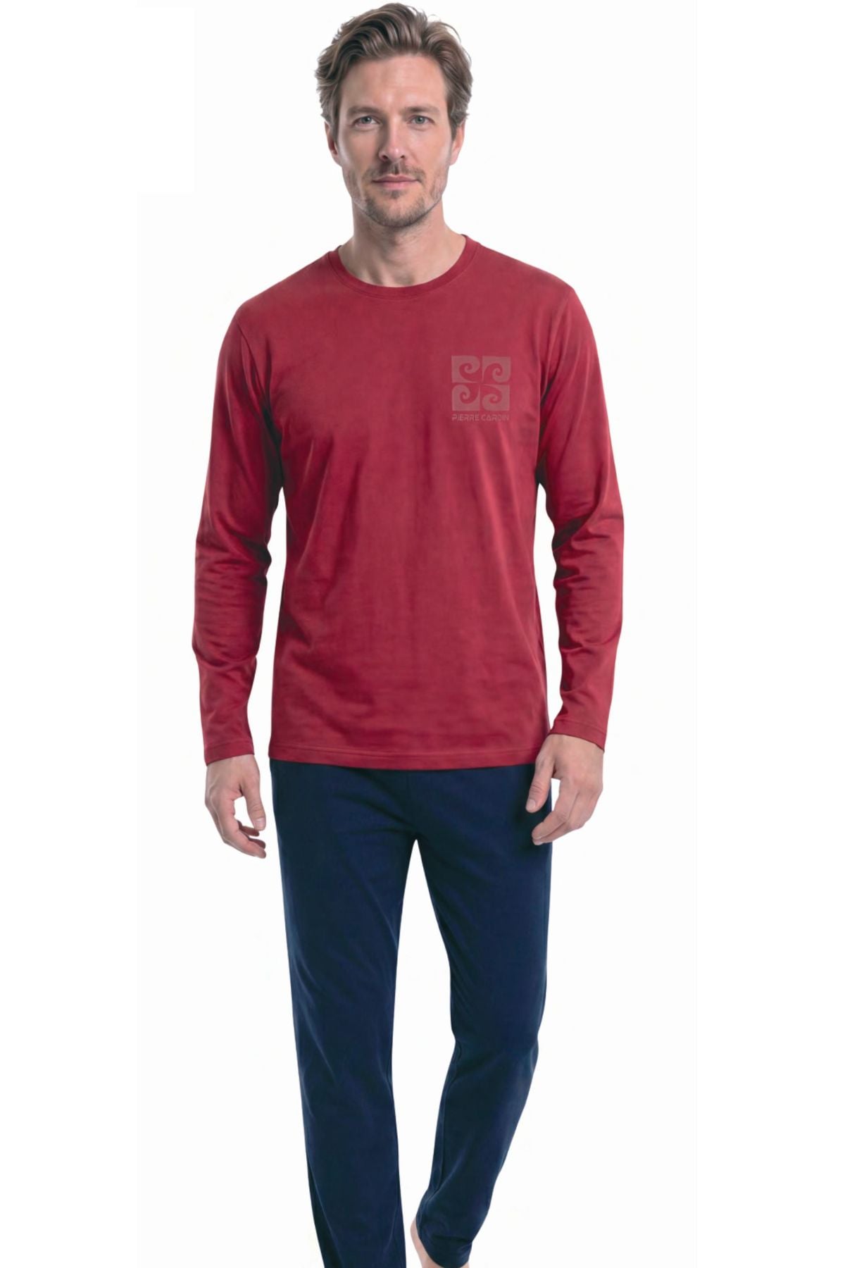 	Pierre Cardin 6156 Erkek Bordo Uzun Kollu Bisiklet Yaka Pijama Takımı