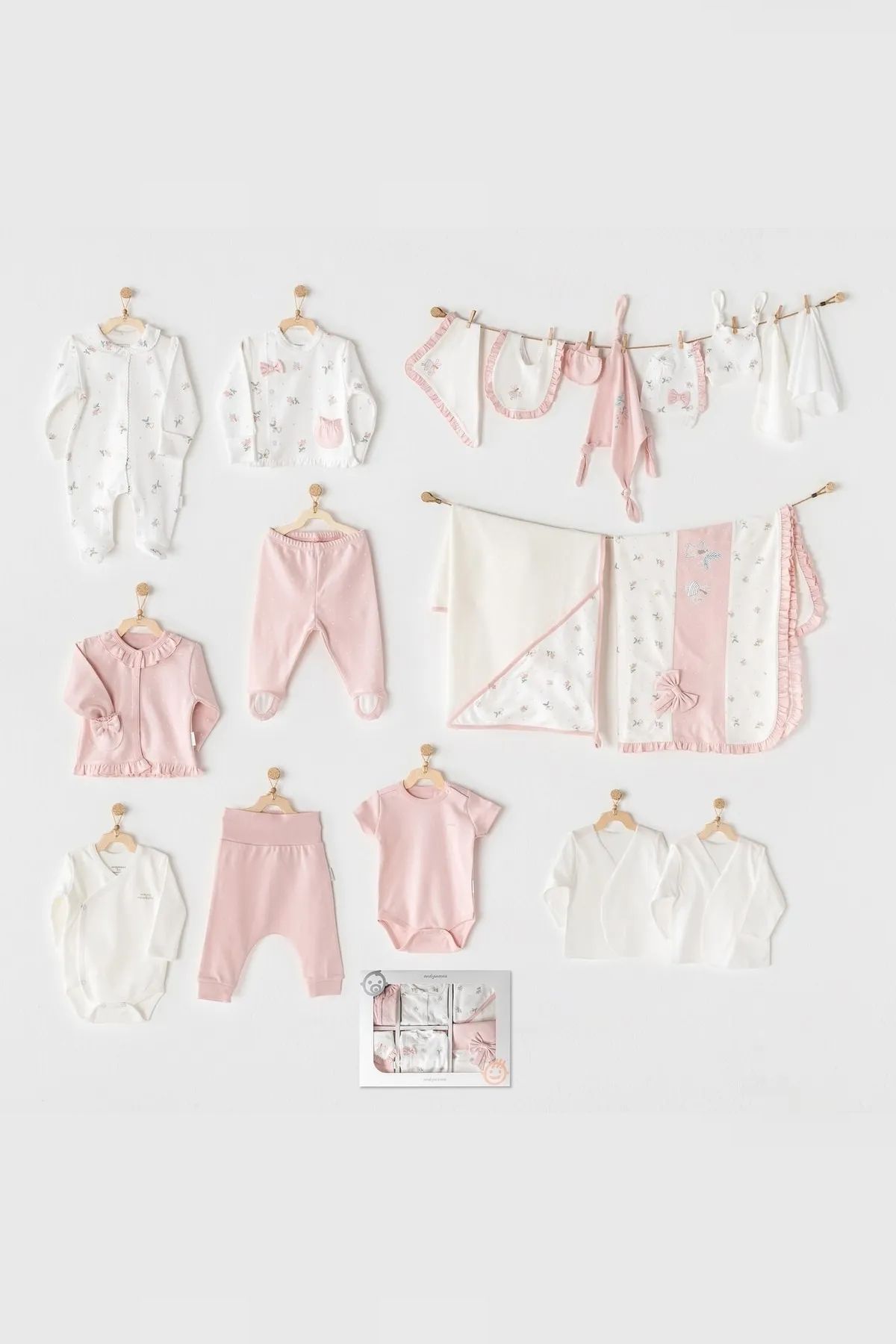 Andywawa 24272  Pembe Fairy Kız Bebek 10 Lu Hastane Çıkış Seti-PembeKız Bebek 10'lu SetAndywawa