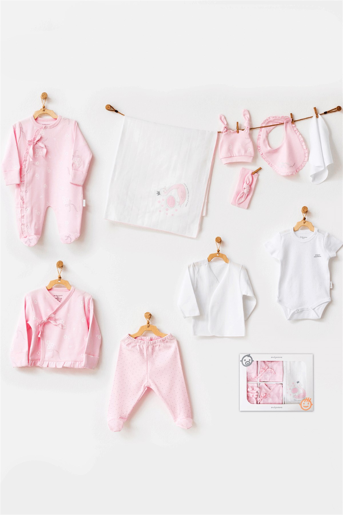 Andywawa Kız Bebek 10'lu Milly Ballet Pembe Hastane Çıkışı AC21791Kız Bebek 10'lu SetAndywawa